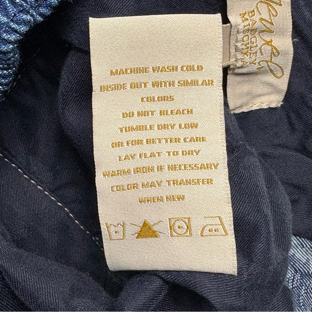 NWT Jewel Badgley Mischka Rose Print High Low Denim Dress Size 8 Dark Blue - Picture 14 of 15